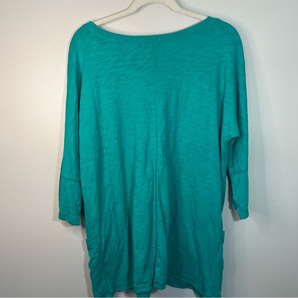 Habitat Turquoise Cotton Slub Oversized Tunic Top with Pockets Women’s Size M - Picture 6 of 11